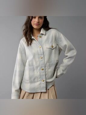 American Eagle plaid flannel shirt jacket